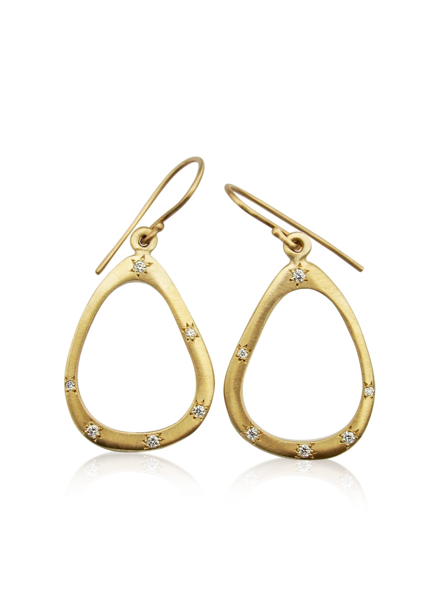 Open Pear shaped diamond earrings. - Debra Fallowfield makes custom ...